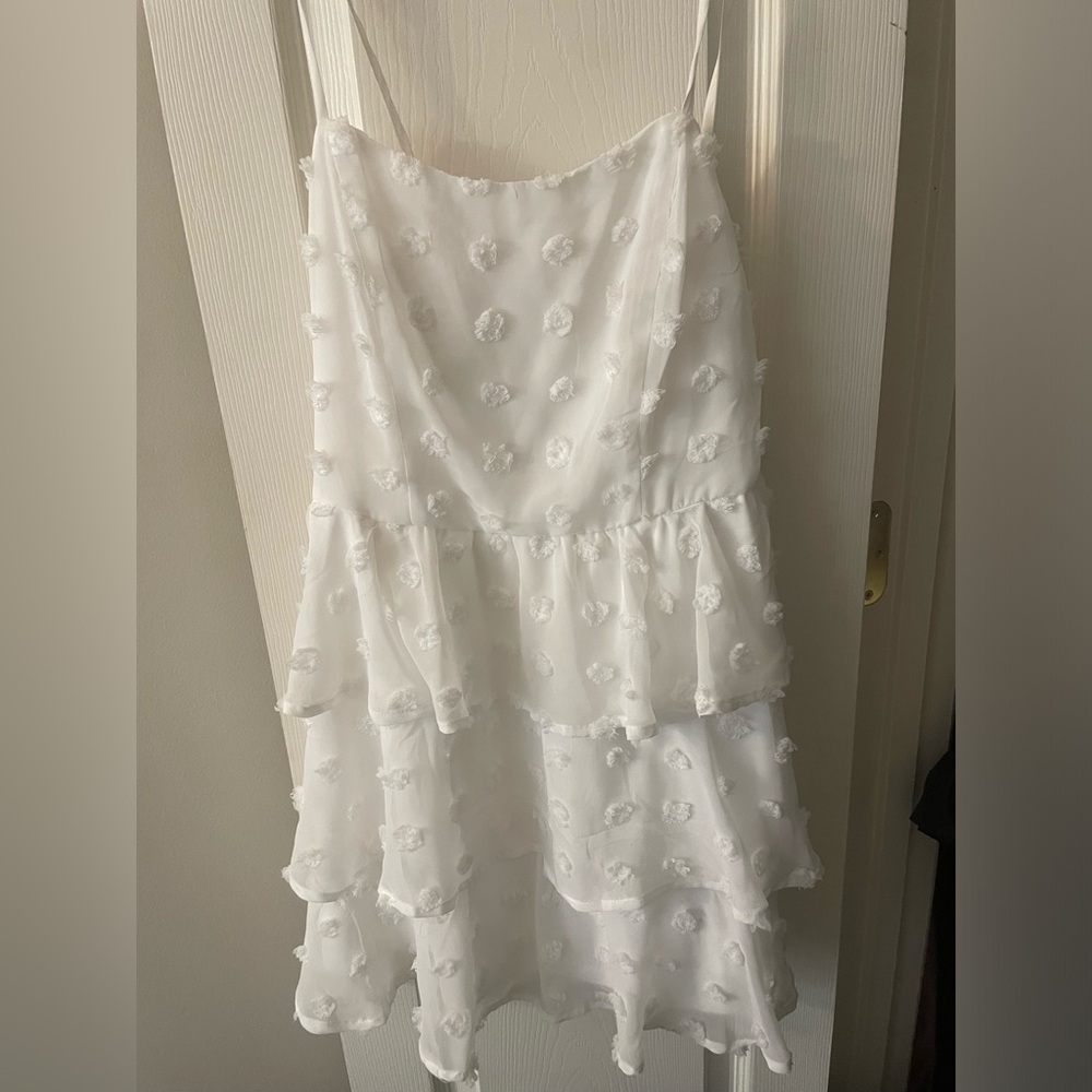 White ruffle layer dress